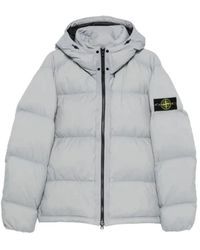 Stone Island - Jassen ,Grijs ,Nylon Matt Ripstop Cordura Down Jacket - Lyst