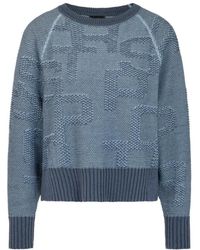 Marc Cain - Rundhals-Strickpullover Im Entspannten Schnitt - Lyst