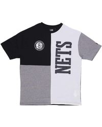 KTZ - Tops ,Veelkleurig ,Katoen Brooklyn Nets Logo T-Shirt Zwart/Grijs - Lyst