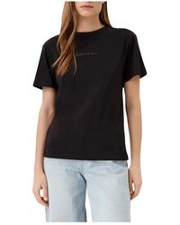 Calvin Klein - Tops ,Zwart ,Katoen Graphic Tee - Lyst