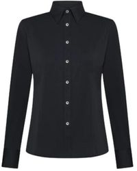 Rrd - Overhemden ,Zwart ,Stretch Oxford Shirt Met Nacre Knopen - Lyst