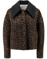 Alysi - Jassen ,Veelkleurig ,Katoen Cropped Wool Jacket - Lyst