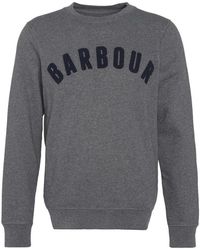 Barbour - Hoodies & Sweatvesten ,Grijs ,Katoen Prep Logo Crew Sweatshirt Grijs Marl - Lyst