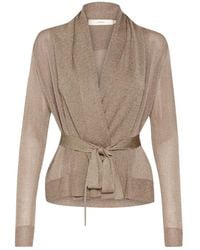 Inwear - Goldener kurzer cardigan mit glimmer - Lyst