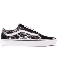 Vans - Schwarze ledersneaker mit logo-design - Lyst