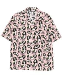 Palm Angels - Overhemden ,Roze ,Short Sleeve Shirt - Lyst
