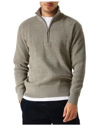 SELECTED - Grüner High Neck Half Zip Pullover - Lyst