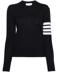 Thom Browne - Rundhals-Pullover Mit Vier Streifen - Lyst