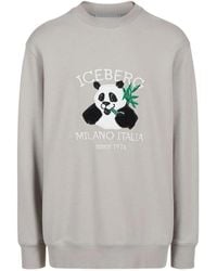 Iceberg - Sweatshirt mit logo und cartoon-grafik - Lyst
