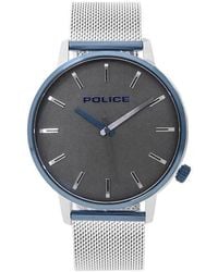 Police - Accessoires ,Grijs ,Herenhorloge Grijs 42 Mm Roestvrijstalen Armband Marmol Pl. 15923Jstbl - Lyst