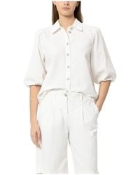 Luisa Cerano - Blouse Van Katoen En Linnen Met Halflange Mouwen - Lyst