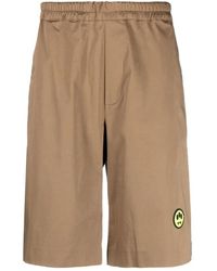 Barrow - Korte Broeken ,Bruin ,Katoen Bermuda Shorts Met Logo-Patch - Lyst