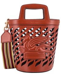 Etro - Stilvolle braune leder bucket bag & rucksack,eimerförmige schultertaschen - Lyst