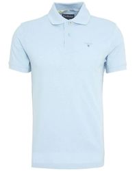 Barbour - Tops ,Blauw ,Katoen Tartan Inzet Polo Shirt - Lyst