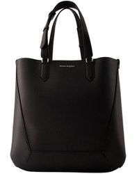 Alexander McQueen - Schwarze leder medium shopper tasche - the edge - Lyst