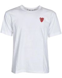 COMME DES GARÇONS PLAY - T-shirt bianca con logo play - Lyst