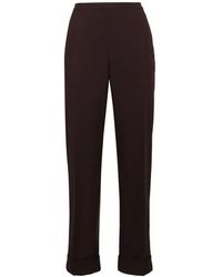 Aspesi - Broeken ,Bruin ,Katoen Wijde Pijpen Cropped Broek - Lyst