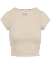 Jean Paul Gaultier - Tops ,Katoen Cropped Baby Tee Met Gaultier Patch - Lyst