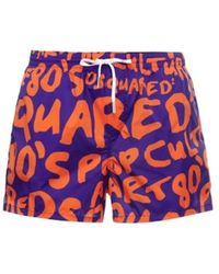 DSquared² - Paarse Zwemshorts Met Logo - Lyst