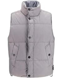 Stone Island - Gray Goose Down Sleeveless Jacket - Lyst