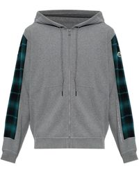 Moncler - Hoodies & Sweatvesten ,Grijs ,Katoen Hooded Zip Sweatshirt - Lyst