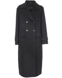 Weekend by Maxmara - Jassen ,Zwart ,Wol Wollen Trenchcoat Met Gewatteerde Achterkant - Lyst