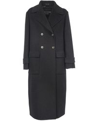 Weekend by Maxmara - Jassen ,Zwart ,Wol Wollen Trenchcoat Met Gewatteerde Achterkant - Lyst