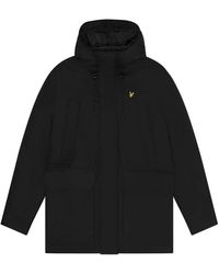 Lyle & Scott - Jassen ,Zwart ,Microfleece Parka 2.0 Jas - Lyst
