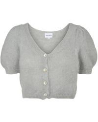 American Dreams - Truien & Vesten ,Grijs ,Wol Cornelia Cropped Cardigan Lichtgrijs - Lyst