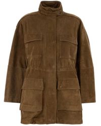 Brunello Cucinelli - Jassen ,Bruin ,Leer Couture Suede Safari Jas - Lyst