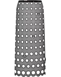 Nue - Rokken ,Zwart ,Zwarte Mesh Midi Rok Met Fonkelende Details - Lyst