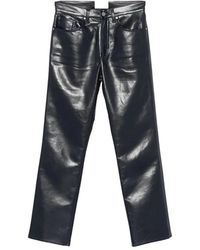 Agolde - Broeken ,Blauw ,Leer Lana Jean - Lyst
