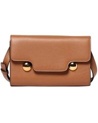 Marni - Schwarze Leder-Crossbody-Tasche Mit Metallakzenten - Lyst