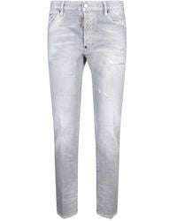 DSquared² - Jeans ,Grijs ,Katoen Slim-Fit Jeans - Lyst