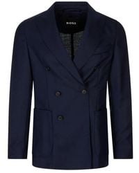 HUGO - Jassen ,Blauw ,Wol C-Hanry Blazer - Lyst