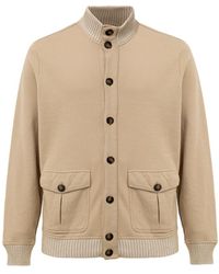 Gran Sasso - Beiger Knopf-Pullover - Lyst