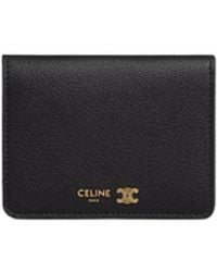 Celine - Accessoires ,Zwart ,Leer Lange Kaarthouder Met Rits - Lyst