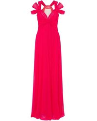 Alberta Ferretti - Himbeerrosa V-Ausschnitt Kleid - Lyst