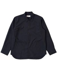 Universal Works - Overhemden ,Blauw ,Katoen Travail Overshirt - Lyst