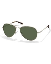 Polaroid - Goldene metall polarisierte sonnenbrille doppelsteg - Lyst