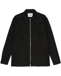 Jil Sander - Camicia giacca in cotone nero - Lyst