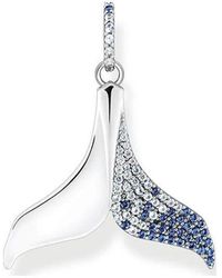 Thomas Sabo - Anhänger Schwanzflosse Mit Blauen Steinen Silberfarben, Blau Pe931-644-1 - Lyst