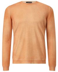 Avant Toi - Truien & Vesten ,Oranje ,Kasjmier Luxe Kasjmier Zijde Pullover - Lyst