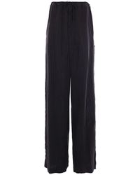 Balenciaga - Zijde &Amp; Nylon Zwarte Broek - Lyst