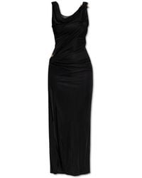 Versace - Langes Kleid Mit Dekorativer Sicherheitsnadel - Lyst