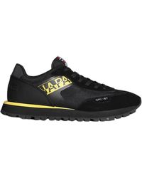 Napapijri - Schwarze Leder/Stoff Sneakers - Lyst