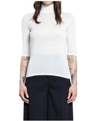Max Mara - Lichtgewicht Wollen Gebreide Coltrui Met Korte Mouwen - Lyst