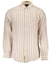 GANT - Langarmhemd hemd in Weiß: Bio-Baumwolle, Normalfit, Button-Down-Kragen - Lyst