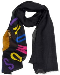 Moschino - Accessoires ,Zwart ,Wol Logo Orsetto Sjaal - Lyst