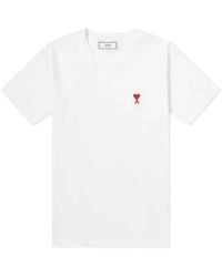 Ami Paris - Camiseta blanca con logotipo - Lyst